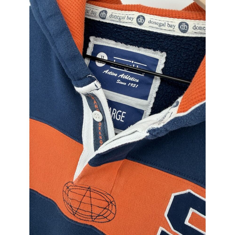 Donegal Bay Syracuse Orange Striped Pullover Hoodie Sweatshirt Blue/Orange L - Picture 2 of 6